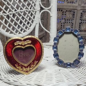Heart and Jeweled Oval Mini Picture Frames